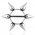 Piercing do bradavky s ostňami