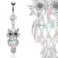 Piercing do pupku - malá sovička