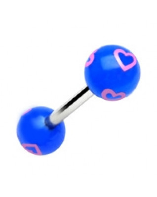 Piercingu do jazyka so srdiečkami