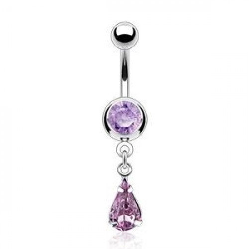 Piercing do pupku, číre zirkóny