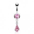 Piercing do pupku, číre zirkóny