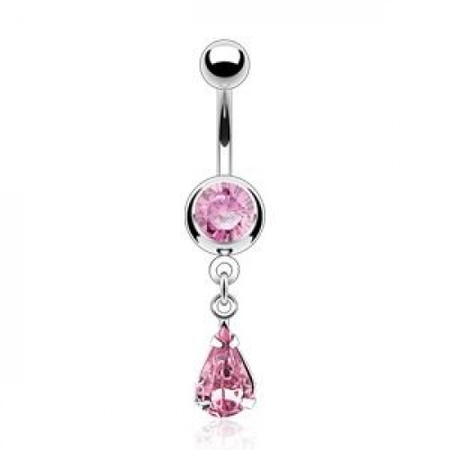 Piercing do pupku, číre zirkóny