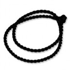 Hodvábna krútená šnúrka na krk čierna, hr. 3 mm