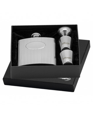Oceľová vrecková fľaša - ploskačka 180ml + 2 kalíšky 30ml a lievik