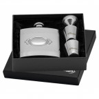 Oceľová vrecková fľaša - ploskačka 180ml + 2 kalíšky 30ml a lievik