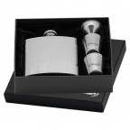 Oceľová vrecková fľaša - ploskačka 180ml + 2 kalíšky 30ml a lievik