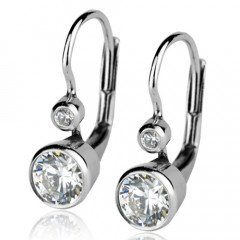 Strieborné náušnice s 2ma zirkónmi