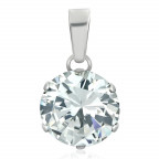 Oceľový prívesok - okrúhly zirkón