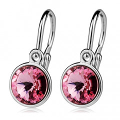 Detské strieborné náušnice, Crystals from SWAROVSKI® Light Rose