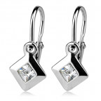 Detské náušnice strieborné - štvorce