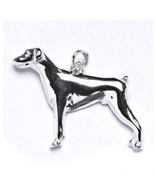 Strieborný prívesok pes doberman