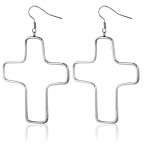 Oceľové náušnice kríža