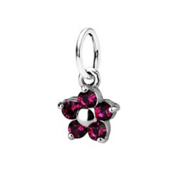 Detský prívesok kytička, Crystals from SWAROVSKI® Fuchsia