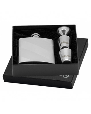 Oceľová vrecková fľaša - ploskačka 180ml + 2 kalíšky 30ml a lievik