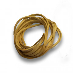 Rezaná kožená šnúrka tm. žltá, hr. 2 mm, dĺžka 100 cm