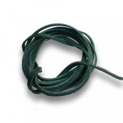 Rezaná kožená šnúrka tm. zelená, hr. 2 mm, dĺžka 100 cm