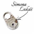 Kaštieľ lásky striebornej farby, rozmer 37 x 22 mm