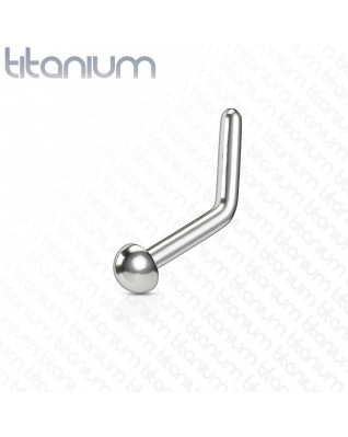 Zahnutý piercing do nosa polguľôčka - TITAN