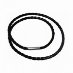 Splietaná šnúrka na krk čierna, hr. 4 mm