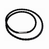 Splietaná šnúrka na krk čierna, hr. 4 mm