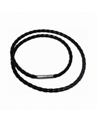 Splietaná šnúrka na krk čierna, hr. 4 mm