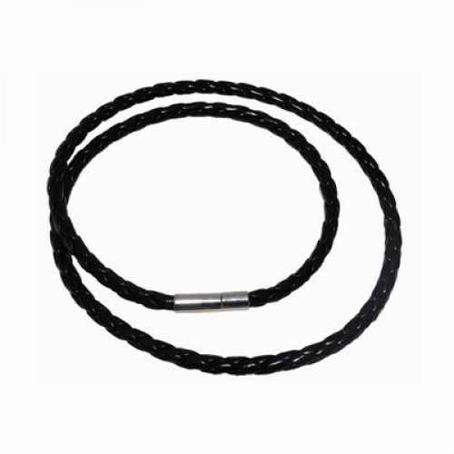 Splietaná šnúrka na krk čierna, hr. 4 mm