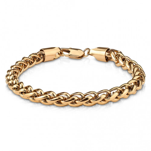 Pánsky oceľový náramok pozlátený