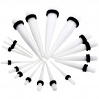 Akrylátový rozťahovač do ucha biely