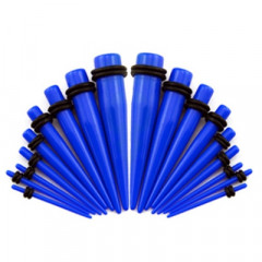 Akrylátový rozťahovač do ucha modrý