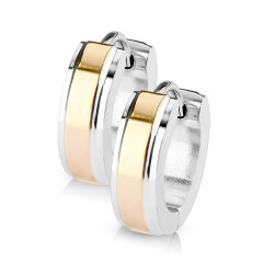 Oceľové náušnice - krúžky pozlátené