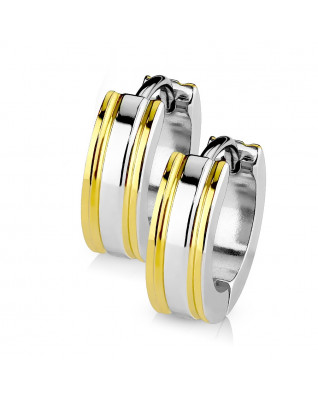 Oceľové náušnice - krúžky pozlátené
