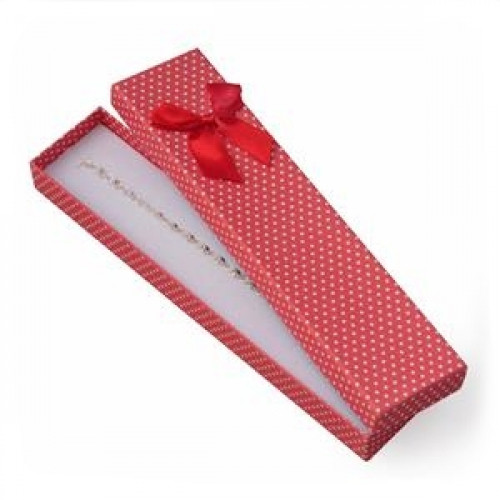 Darčeková krabička na náramok červená, biele bodky