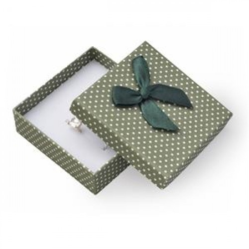 Škatuľka na súpravu šperkov zelená, biele bodky
