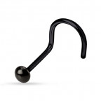 Zahnutý piercing do nosa - polgulička