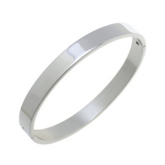 Oceľový náramok kruh otvárací 55 x 48 mm, šírka 6 mm, lesklý