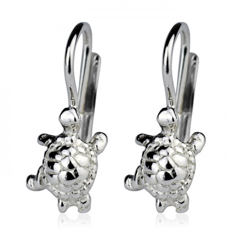 Strieborné dievčenské náušnice korytnačky