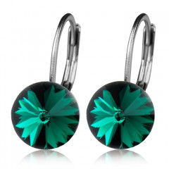 Oceľové náušnice s kryštálmi Swarovski® EMERALD