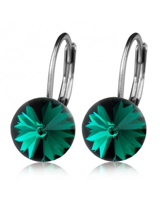 Oceľové náušnice s kryštálmi Swarovski® EMERALD