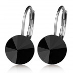 Ocelové náušnice s krystaly Swarovski® BLACK JET