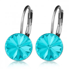 Oceľové náušnice s kryštálmi Swarovski® LIGHT TURQUOISE