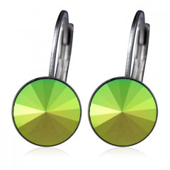 Oceľové náušnice s kryštálmi Swarovski®, SCARABEUS GREEN
