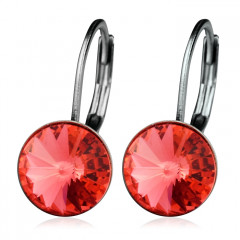 Oceľové náušnice s kryštálmi Swarovski®, PADPARDSCHA
