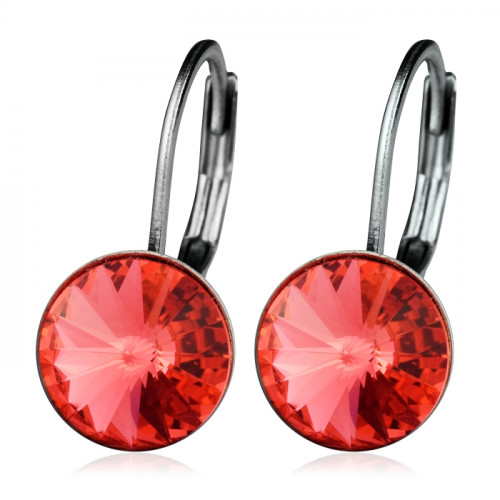 Oceľové náušnice s kryštálmi Swarovski®, PADPARDSCHA