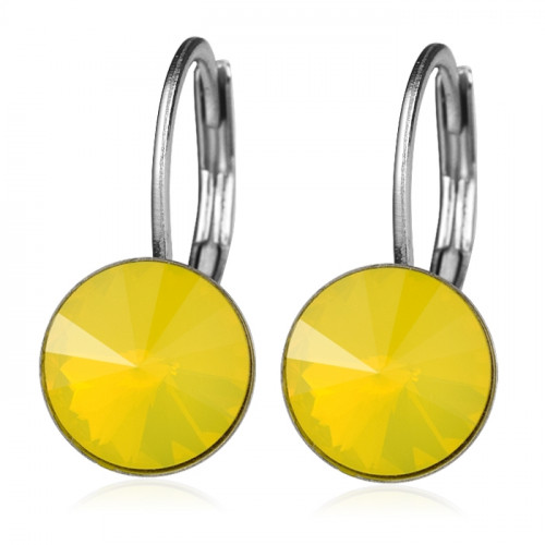 Oceľové náušnice s kryštálmi Swarovski® YELLOW OPAL