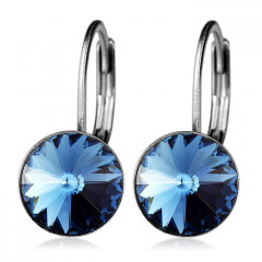Oceľové náušnice s kryštálmi Swarovski® BERMUDA BLUE