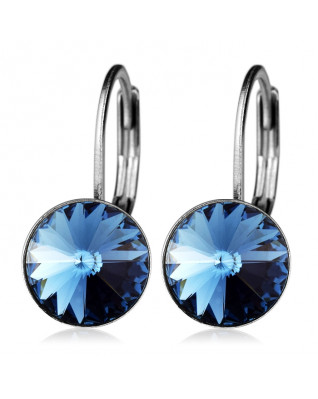 Oceľové náušnice s kryštálmi Swarovski® BERMUDA BLUE