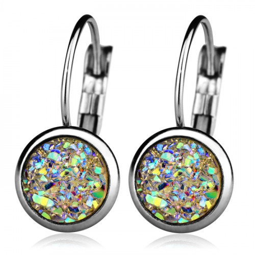 Oceľové náušnice, CRYSTAL AB