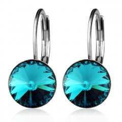 Oceľové náušnice s kryštálmi Swarovski® BLUE ZIRCON