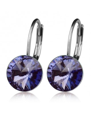 Oceľové náušnice s kryštálmi Swarovski® TANZANITE