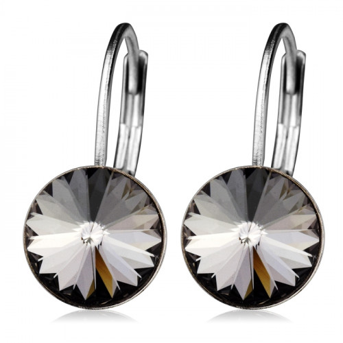 Ocelové náušnice s krystaly Swarovski® BLACK DIAMOND